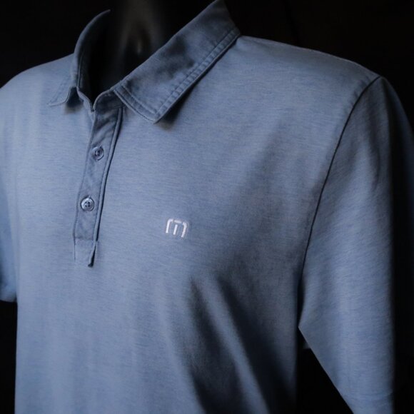 Travis Mathew Lt Blue Pinstriped Polo (L) Excellent!! ⛳️ ⛳️ ⛳️ - Picture 5 of 6